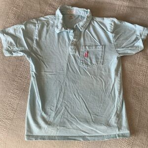 Kids size 10 blue-green Johnnie-O striped polo